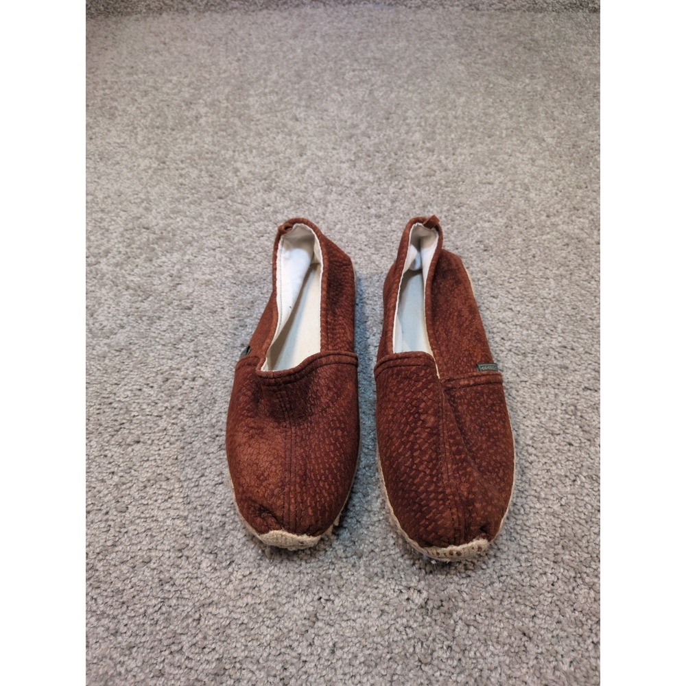 Arandu Mens Rust Brown Textured Fabric Alpargata Espadrille Loafers Size 42